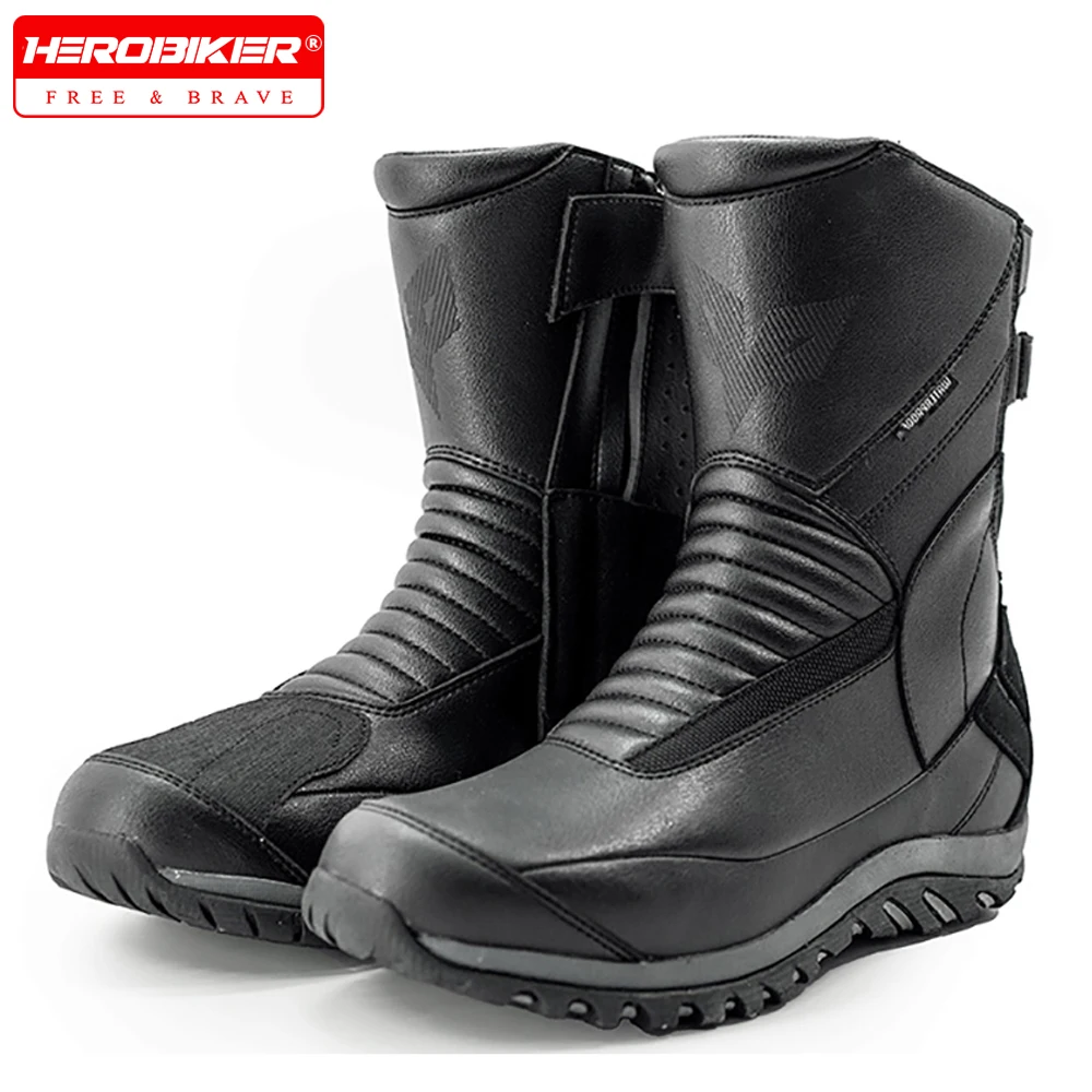 Men Women Motorcycle Riding Boots Four Seasons Waterproof Breathable Motocross Boots Anti Drop motorbike Boots Wear Resistant