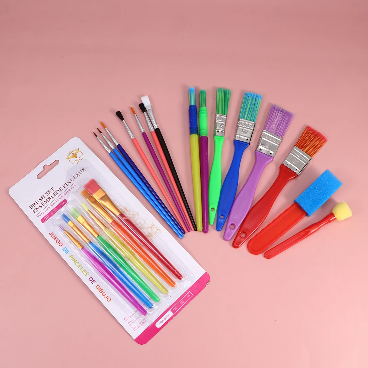 

21pcs Kids Painting Brush Set Nylon Watercolor Acrylic Diy Drawing Tools For Children Early Learning Art Craft Doodle Kit