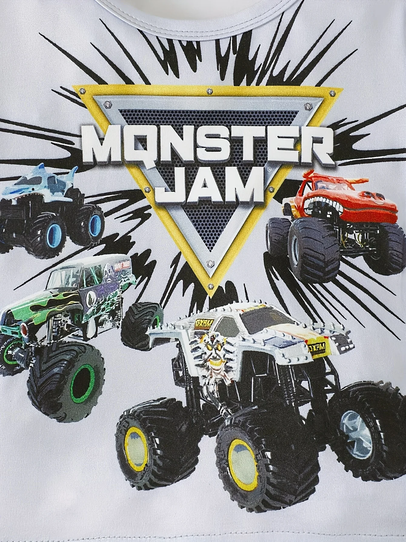 Monster Truck Elements Kids Set 3D Daily Casual  Loose Short Sleeve Boys Girls Sweatshirts Streetwear  Spring  Summer Clothes