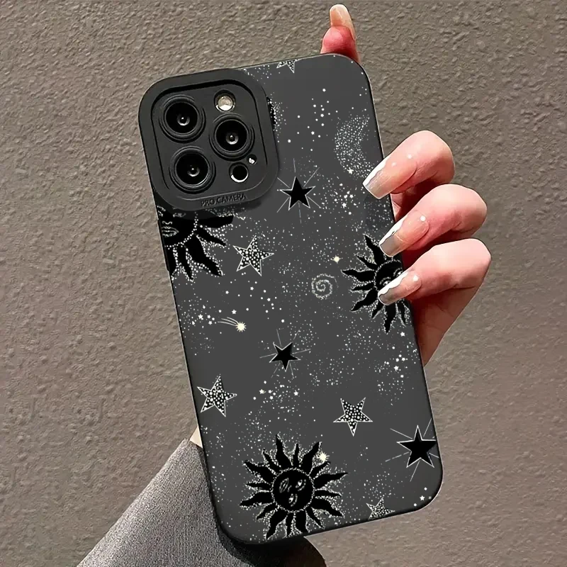 Moon Sun Pattern Anti-fingerprint Phone Case For Samsung Galaxy S26 S25 S24 Ultra S23 S22 S21 Plus A56 A54 A36 A55 A16 A26 Cover