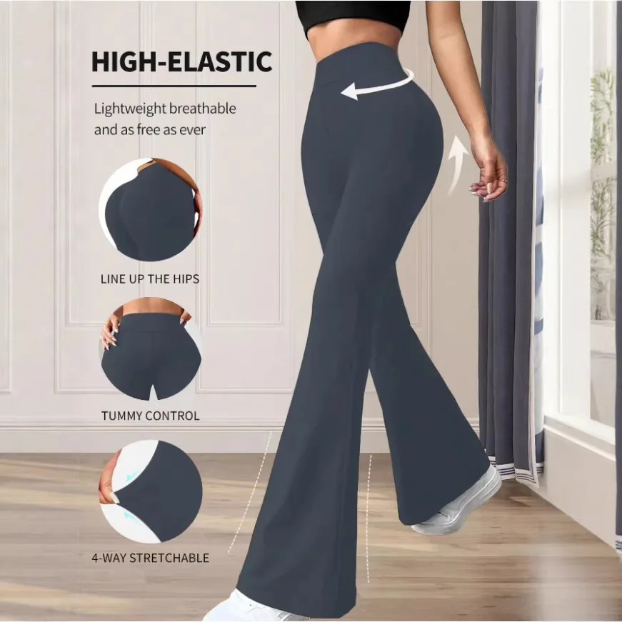 Women's Stretch Sports Micro Flared Pants Moda Mujer Flare Pants Flare Pants Office Wear Women