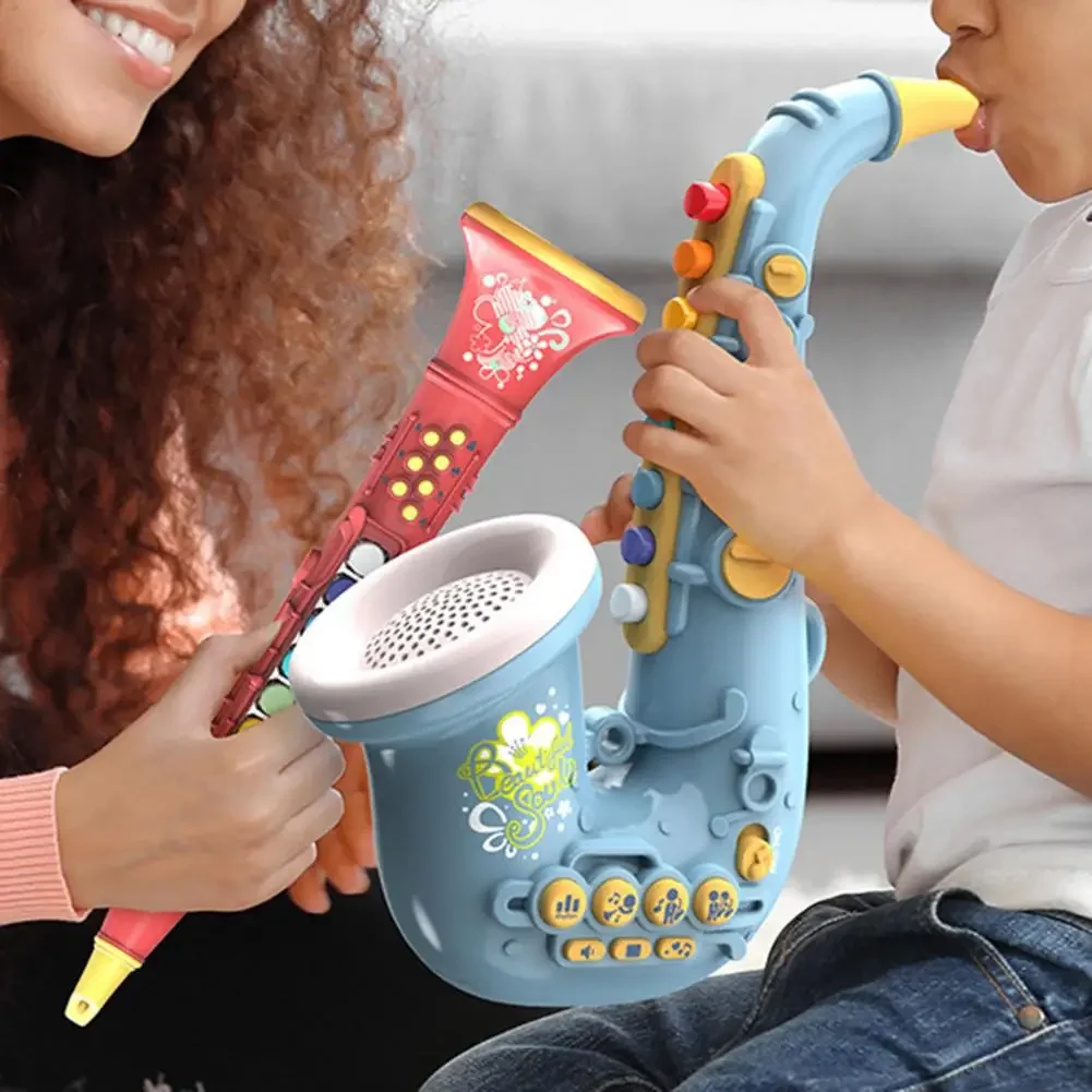 Popular Educational Kids Musical Instruments Toy ABS Saxophone Toy Boys Girls Music Practicing Trumpet Toy for Indoor
