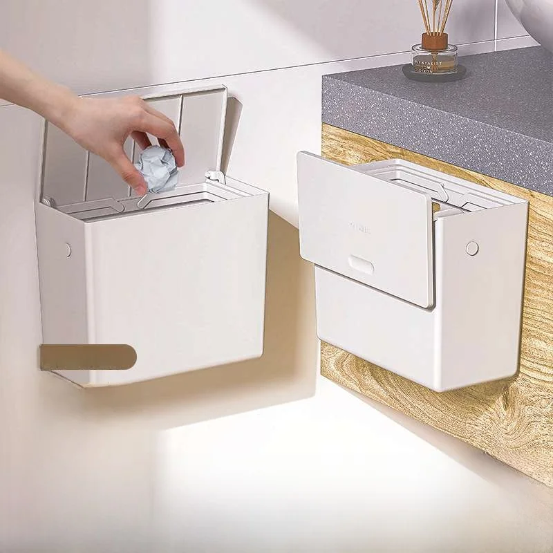 Wall-Mounted Toilet Tra Can Batoom Narrow  Hanging Small Size Batoom Waste Bin Household Cleaning Tools Square ...