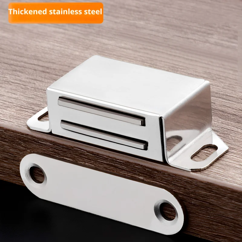Powerful Closing Magnet Stainless Steel Cabinet Latch, Strong Magnetic Wardrobe Door Magnetic Catch