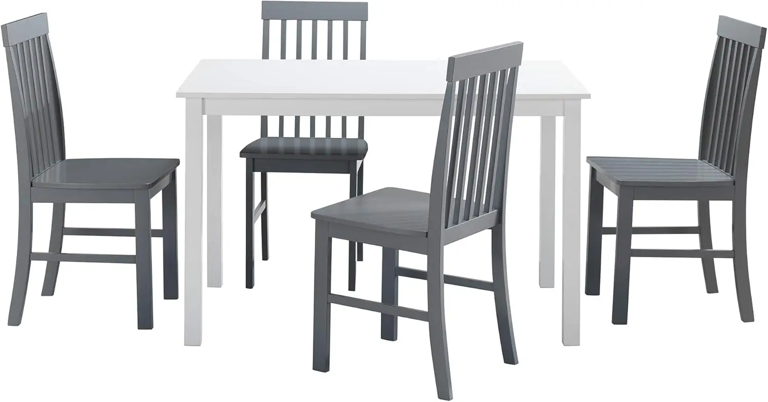 Person Modern Farmhouse Wood Small Dining Table Dining Room Kitchen Table Set 4 Chairs Set