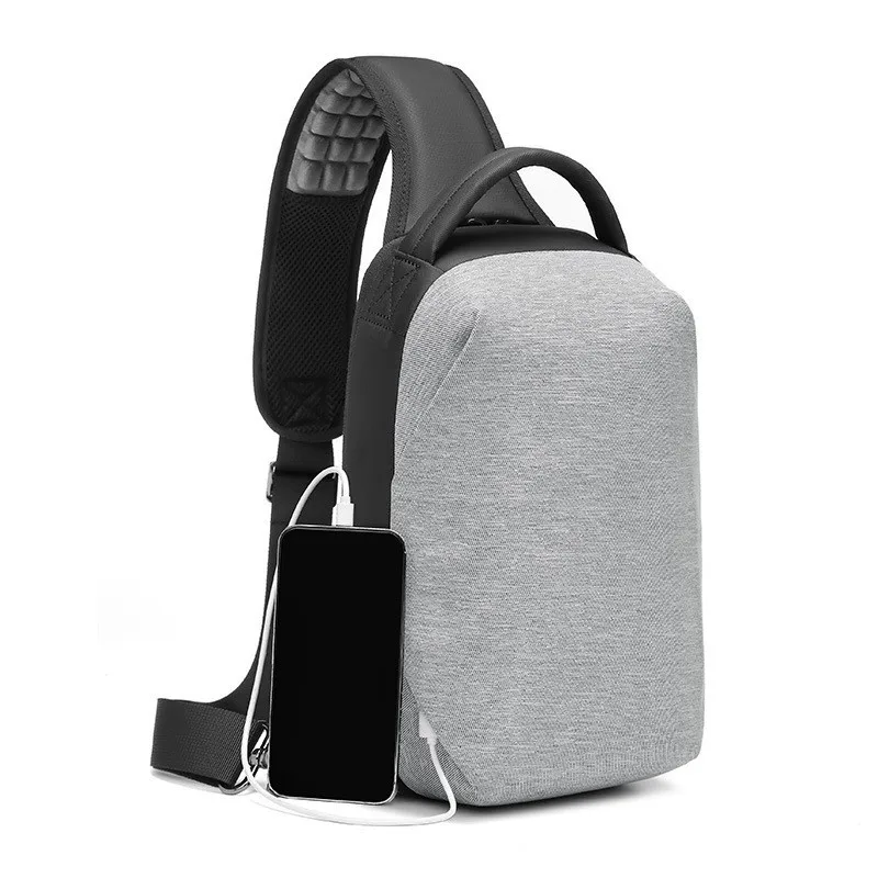 

External USB charging port,multi-functional casual chest bag,fashionable handbag,single-shoulder crossbody bag, sacoches homme