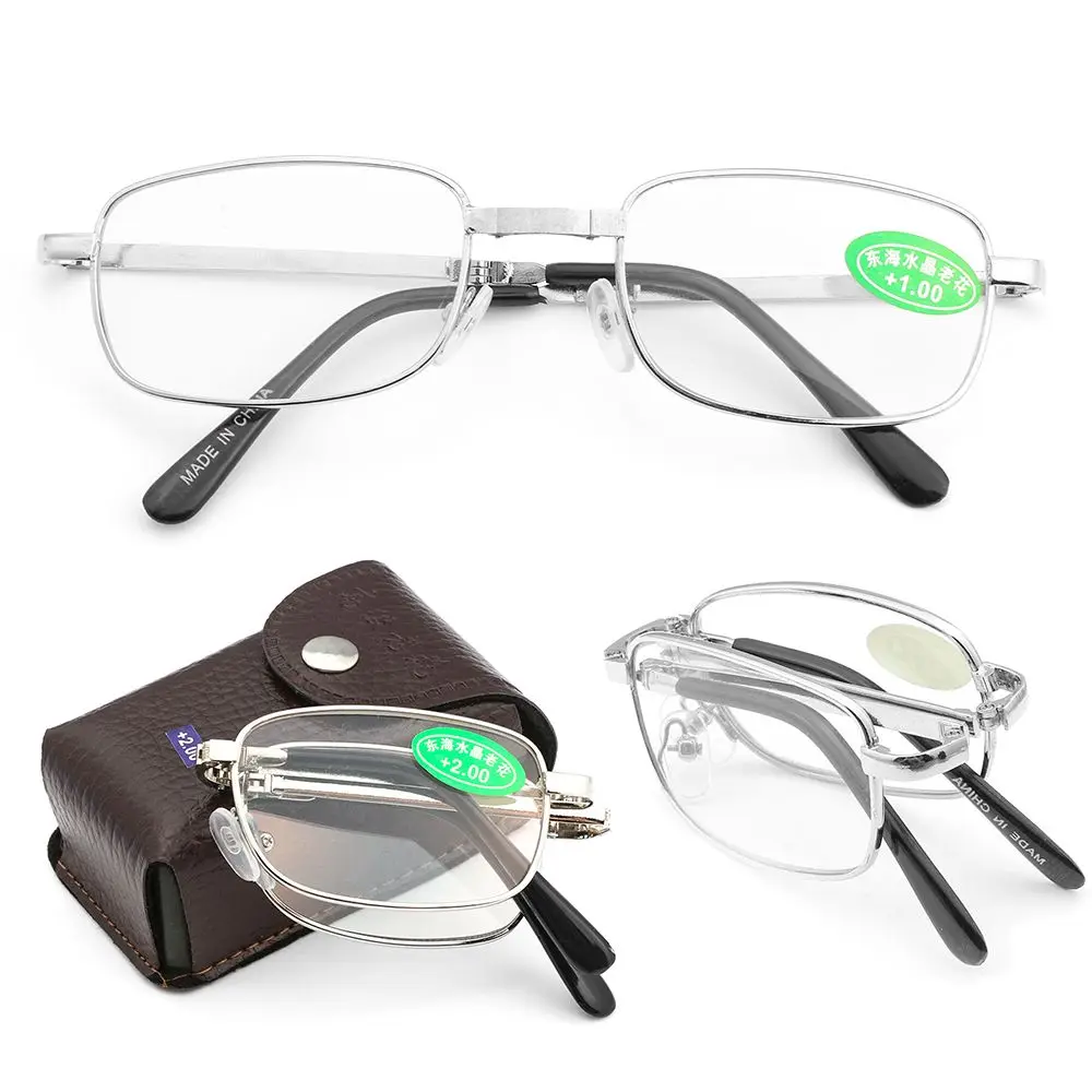 Unisex Folding Reading Glasses with Box Ultra-light Rimless Magnetic Eyeglasses +1.00~+4.0 Diopter Vision Care