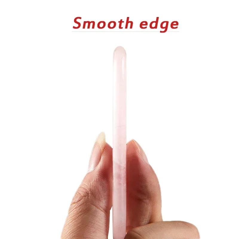 Tabla raspadora de Jade Natural Gua Sha para masaje, cuarzo rosa, piedra Guasha para estiramiento de la piel del cuello y la cara, eliminador de arrugas, cuidado de la belleza