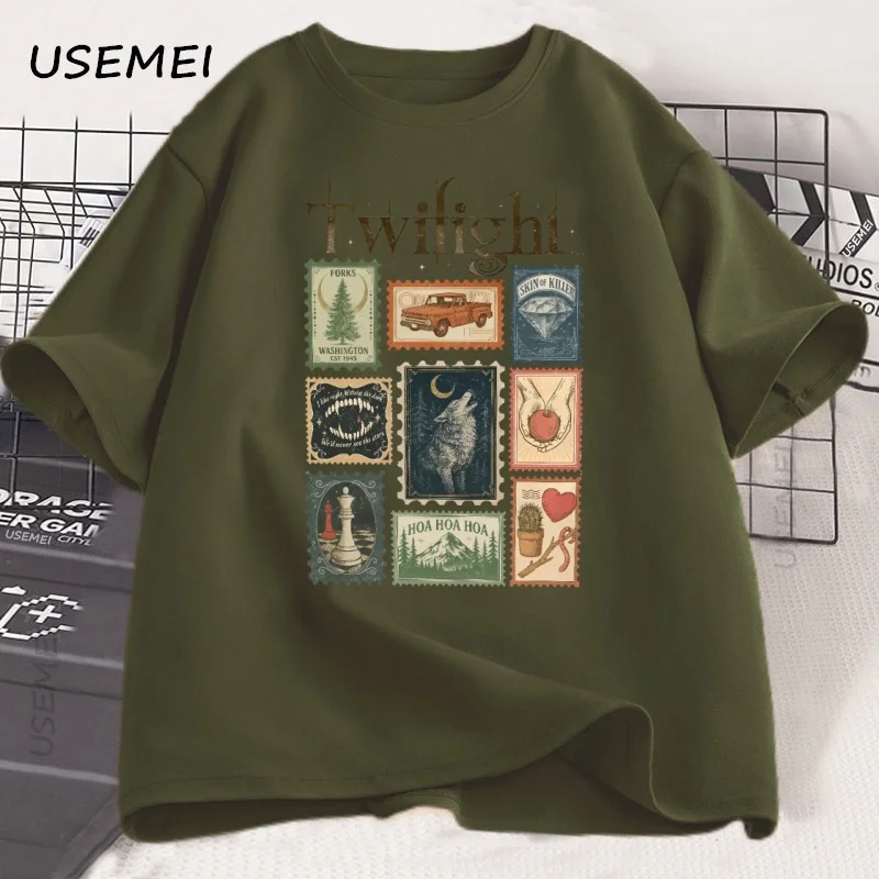 Vintage Twilight Forks T-shirt Book Lover Cotton Men Women Tshirt Unisex Clothing Summer Aesthetic High Quality Tees Shirts image 4