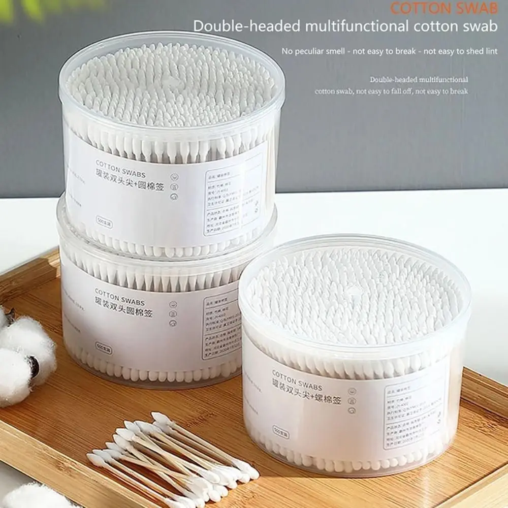 

Portable Double Head Cotton Swab Wooden Wadded Sticks Multipurpose Cleaning Cotton Swabs Nose Ears Cleaning Tools