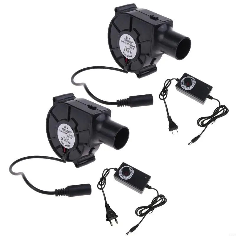 H05E BBQ Air Blower Portable BBQ Fan Air Blower Handheld Barbecue Fan 12V US/EU Plug