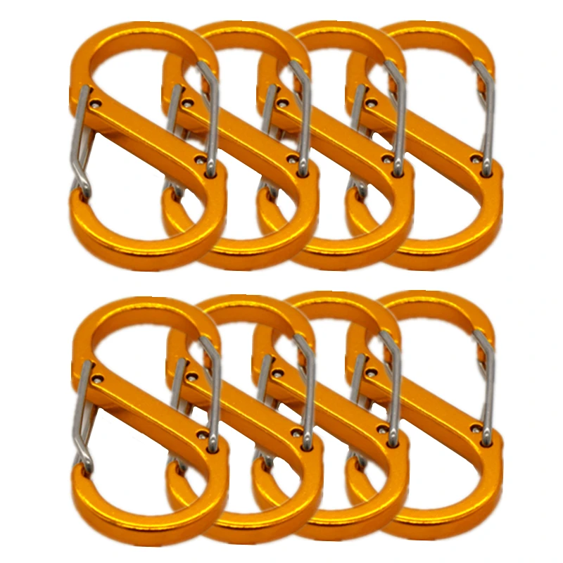 Spring Hook， Aluminum Alloy Carabiner， Spring Clasp ，Outdoor Backpack Camping Keychain Fishing Tools Lock Buckle Snap Clip Tools