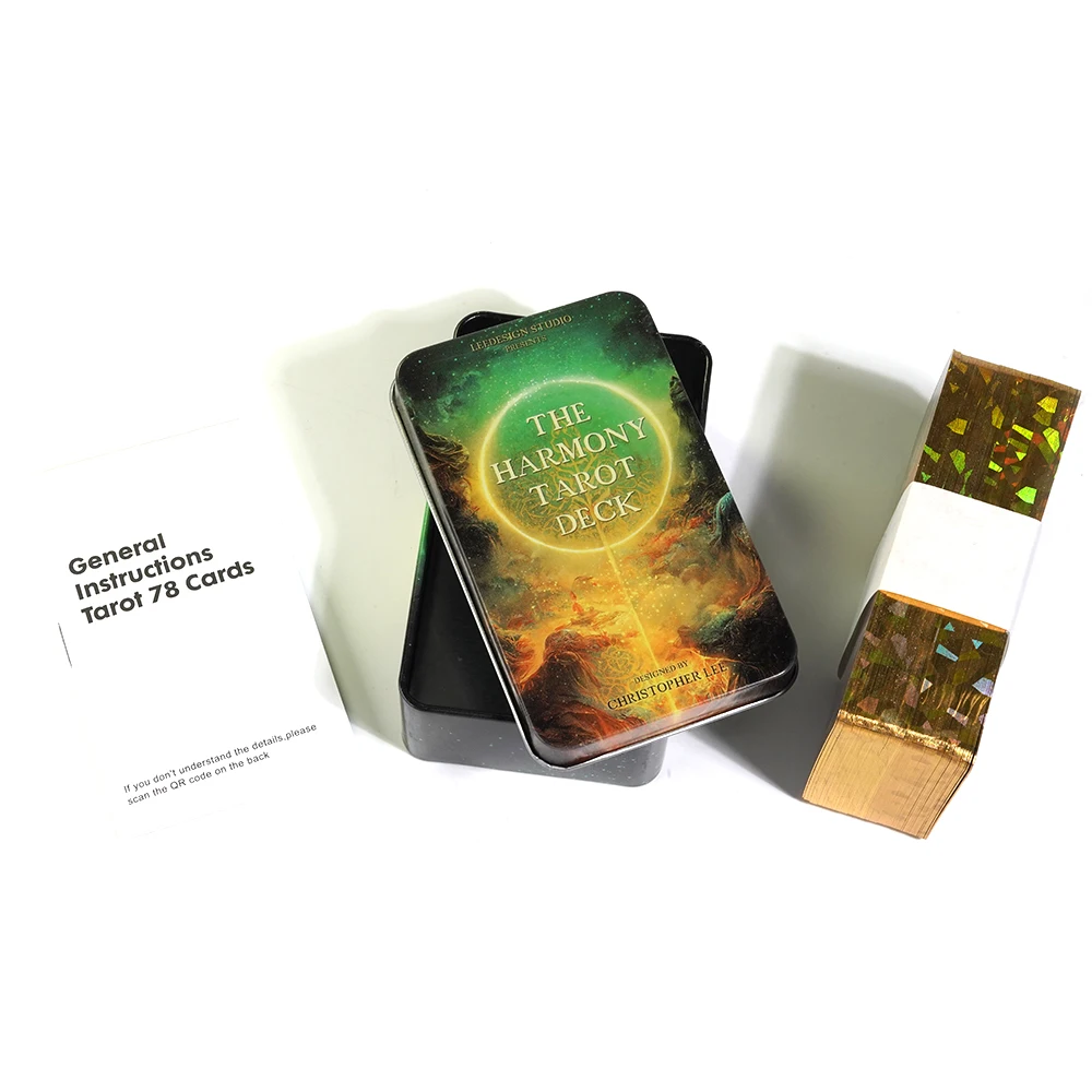 The Sanctus Concordia Tarot Deck Gold-Gilded Edges For Divination Tarot Deck Gifts The Harmony Tarot 78 pcs Cards with Guidebook