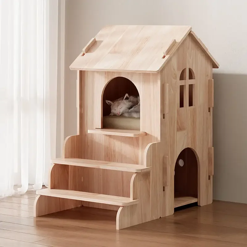 

Cat's Nest, All Seasons, Kennel, Winter Warmth, Wood, Pets, Villa, Solid Wood, Wooden House