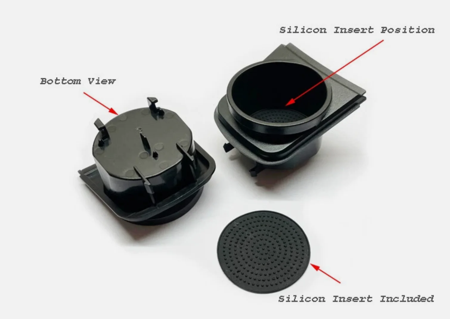 Drinkholder Drink Holder Cup Holder W/Pad Direct Replace For Porsche 911 991 718 Cayman Boxster 981 99155314300A05 Black Color