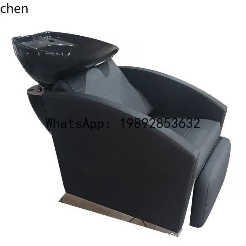 FZ Barber Shop Ceramic Basin Shampoo Bed Salon Special Flush Bed Hair Salon Semi-Reclining Shampoo Bed Internet Celebrity Shop