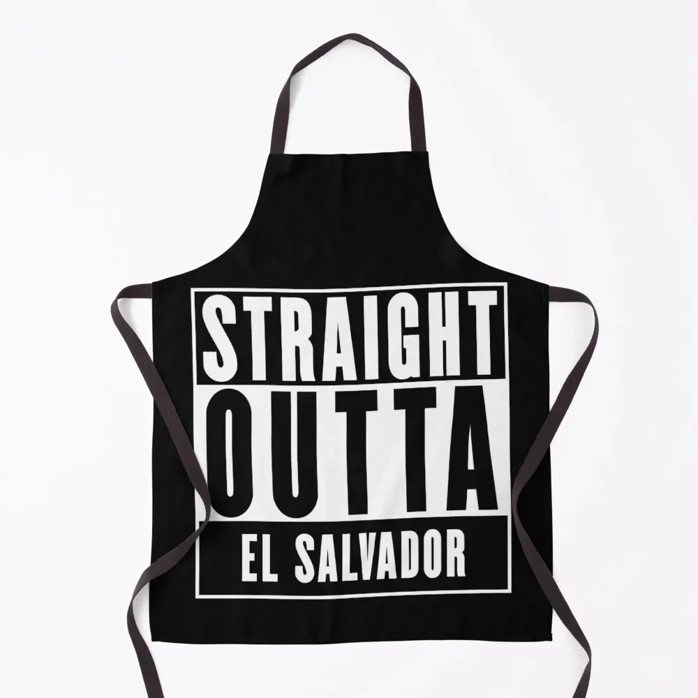 

Straight Outta El Salvador Apron Chef Uniform For Men Trim Cloth cooks clothes Women Kitchen'S Apron