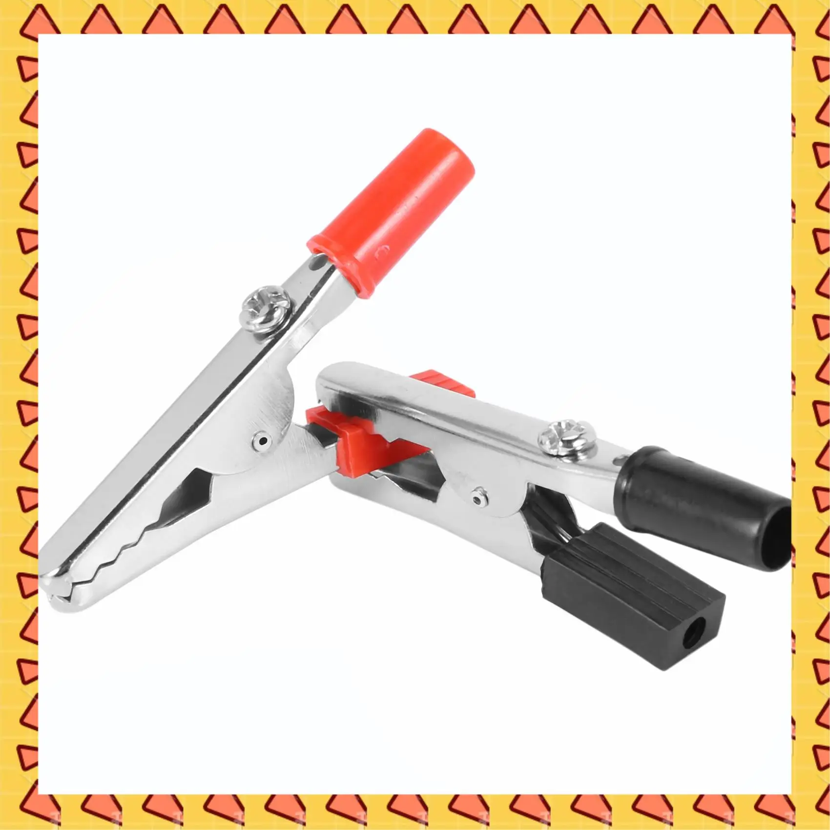 

A008 20 Pcs 50Mm Plastic Handle Test Probe Metal Alligator Clips