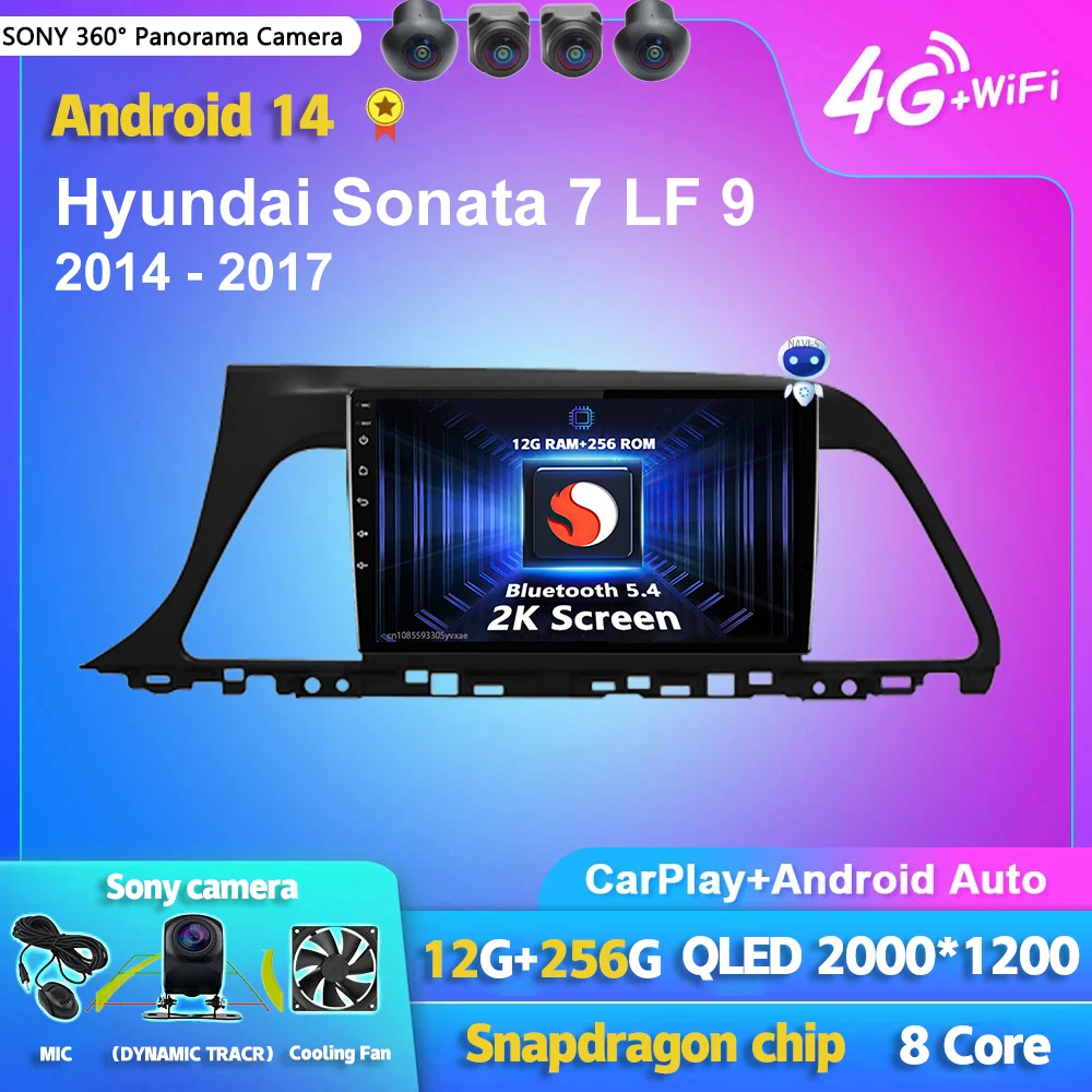 

Android 14 Carplay Auto WIFI+4G Car Radio Multimedia Player For Hyundai Sonata 7 LF 9 2014-2017 Autoradio Stereo 2din Head Unit