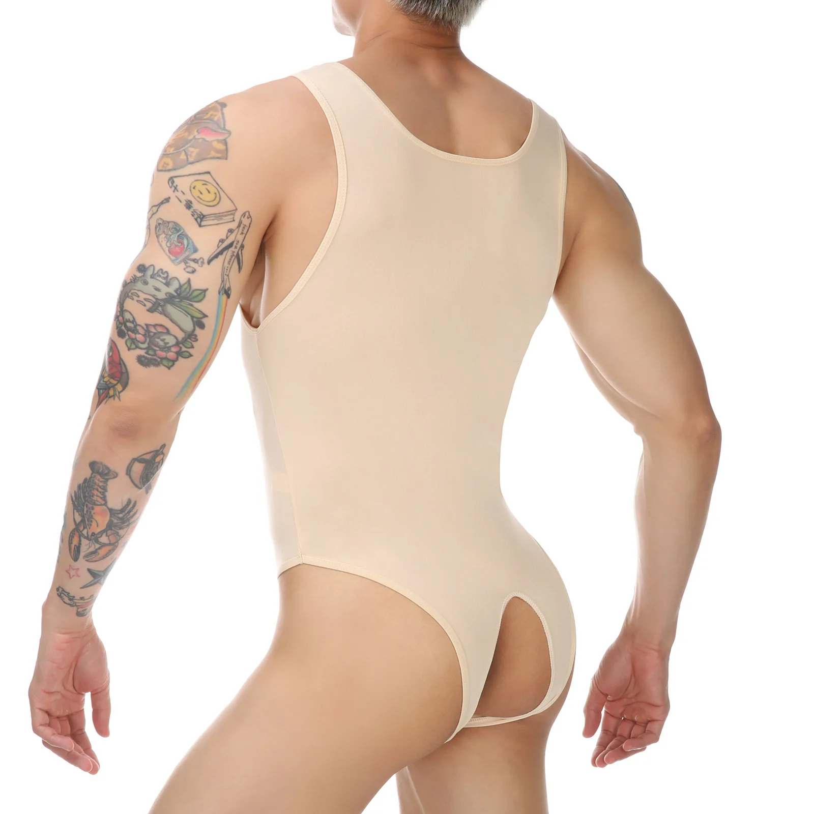 

【GWH_47】Мужское сексуальное боди без рукавов, эластичное нижнее белье