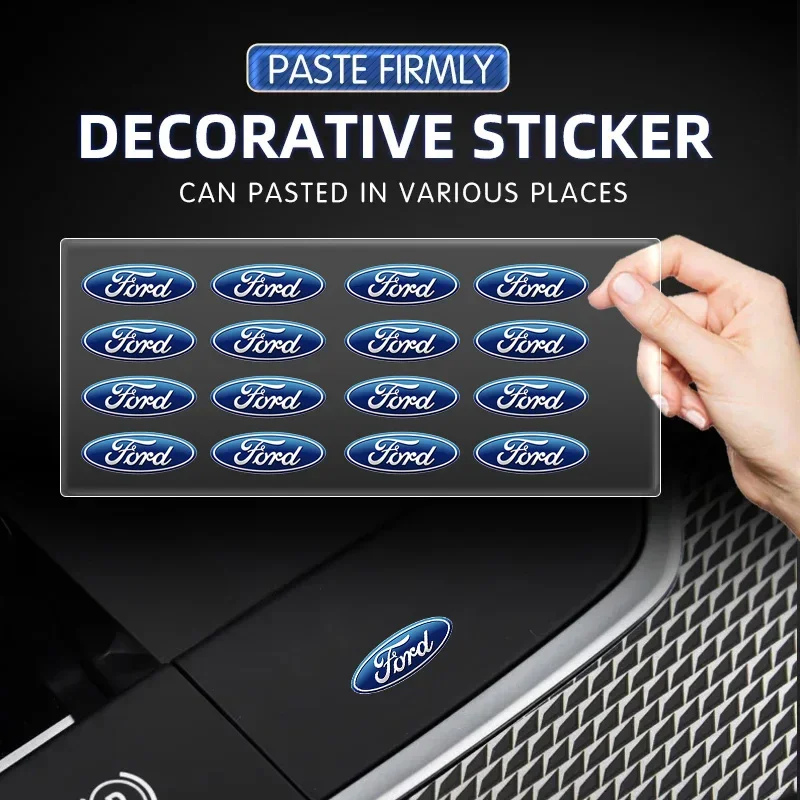Pegatina Interior de coche, calcomanías de control Central, insignia con emblema para Ford Focus 2 3 Mondeo Fiesta Ranger Escort Explorer Excape Taurus