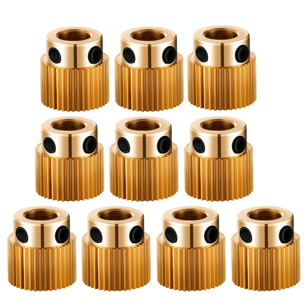 10pcs Extruder Wheel Drive Gear 3D Feed Wheel Printer Brass Filament Drive Gear Efficient Printing Parts