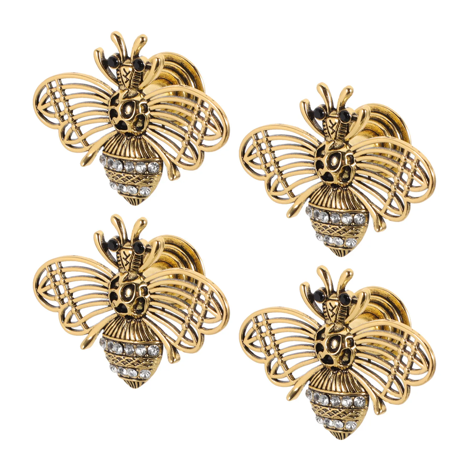 

Набор из 4 винтажных ручек для шкафов в форме пчелы, из цинкового сплава, для комодов, кухонных шкафов, дверей, декоративная металлическая фурнитура