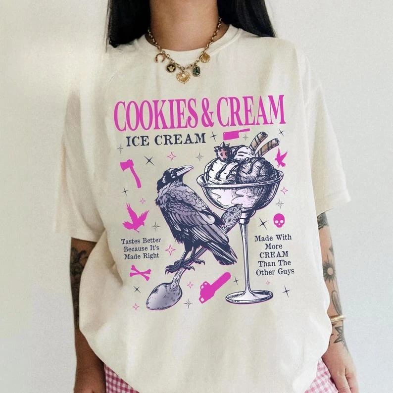 Butcher Blackbird Dark Romance Bawełniana koszulka Cookie & Cream Ice Cream T-Shirt Brynne Inspirowane koszulki z książkami Prezent dla miłośnika książek