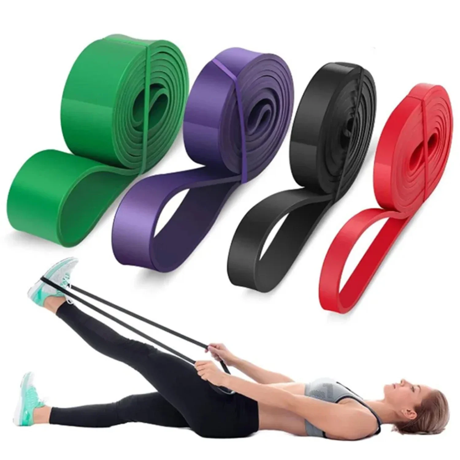 Enhance your exercise resistance with this durable, strong, and stretchy latex resistance band for gym fitness, Pilates, and str