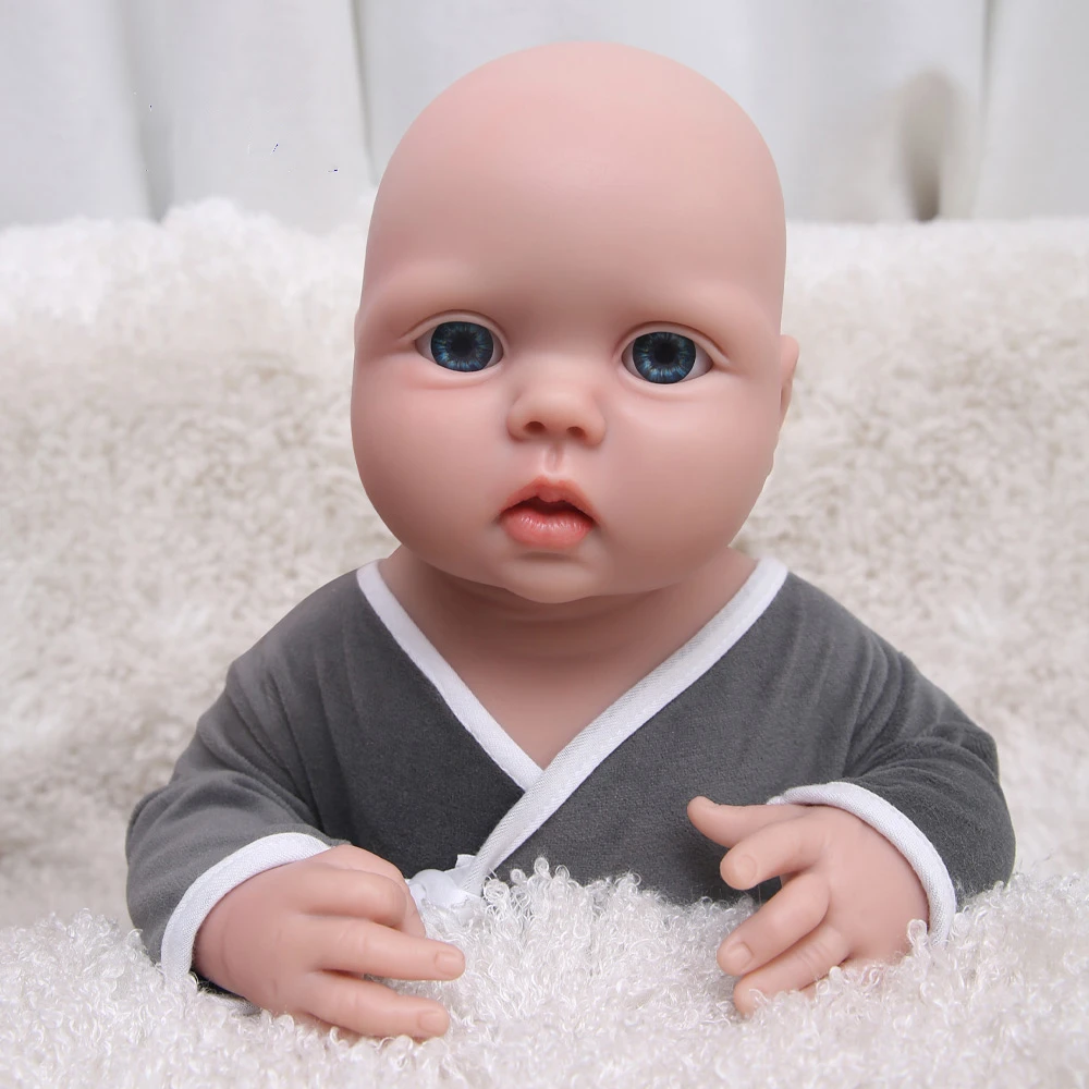 

WW2014 46cm (18inch) 3600g Full Body Silicone Alive Cute smile Eyes Opene Reborn Baby Dolls Toy for Girls with Clothes