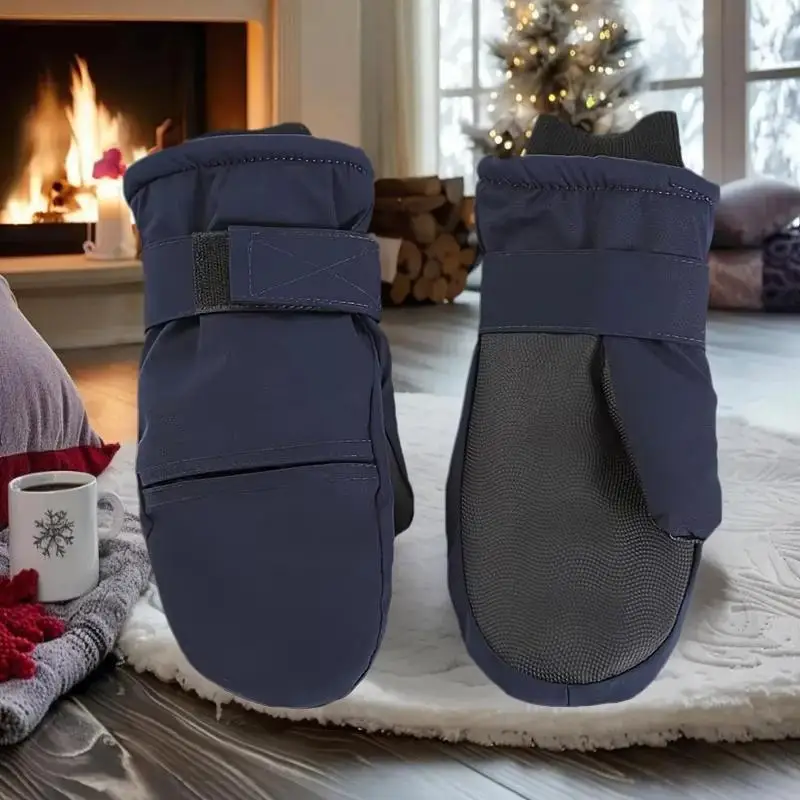 

Unisex Fleece Lined Winter Gloves, Thermal Ski Mittens with Extended Cuff for Skiing and Snowboarding