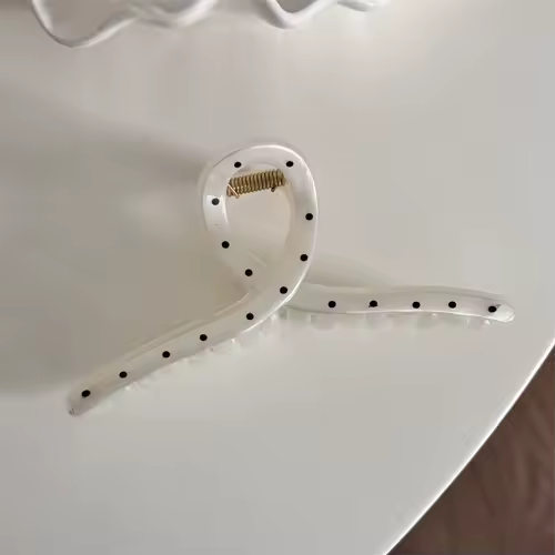 France Style Women Senior Large Black Wave Dot Design Hair Claw Barrettes Girl Fashion Hair Clip Sweet Hair Accessories Headwear - Image 9