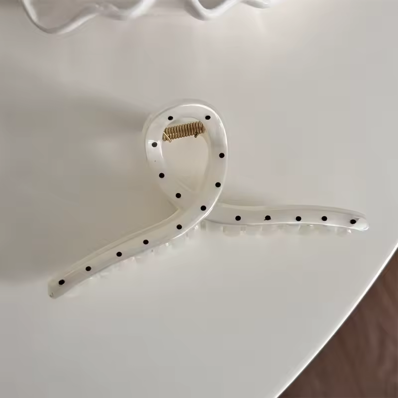 France Style Women Senior Large Black Wave Dot Design Hair Claw Barrettes Girl Fashion Hair Clip Sweet Hair Accessories Headwear - Image 9