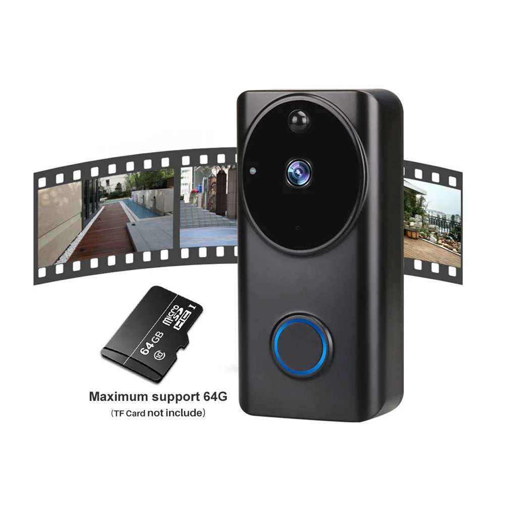 Smart Video DoorBell WiFi Visual Doorbell 720P HD 166° Wide-angle Door Bell Phone Intercom PIR Motion Detection Two Way Audio