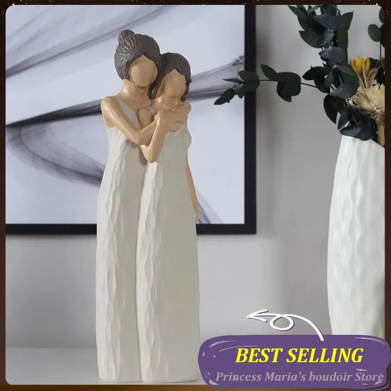 

AB30-Mother Daughter Hugging Figurine Statues Resin Mother Daughter Gifts, Home Bedroom Decor