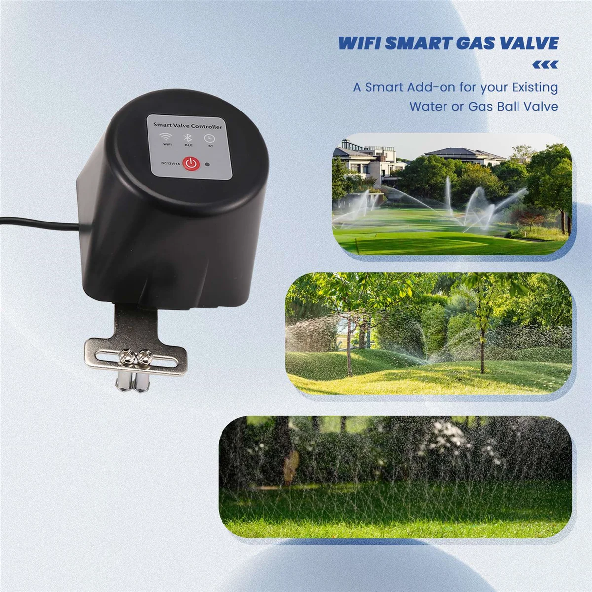 Tuya WIFI Smart Gas Valve Garden Water Shut Off Irrigation Controller with Alexa SmartLife US Plug