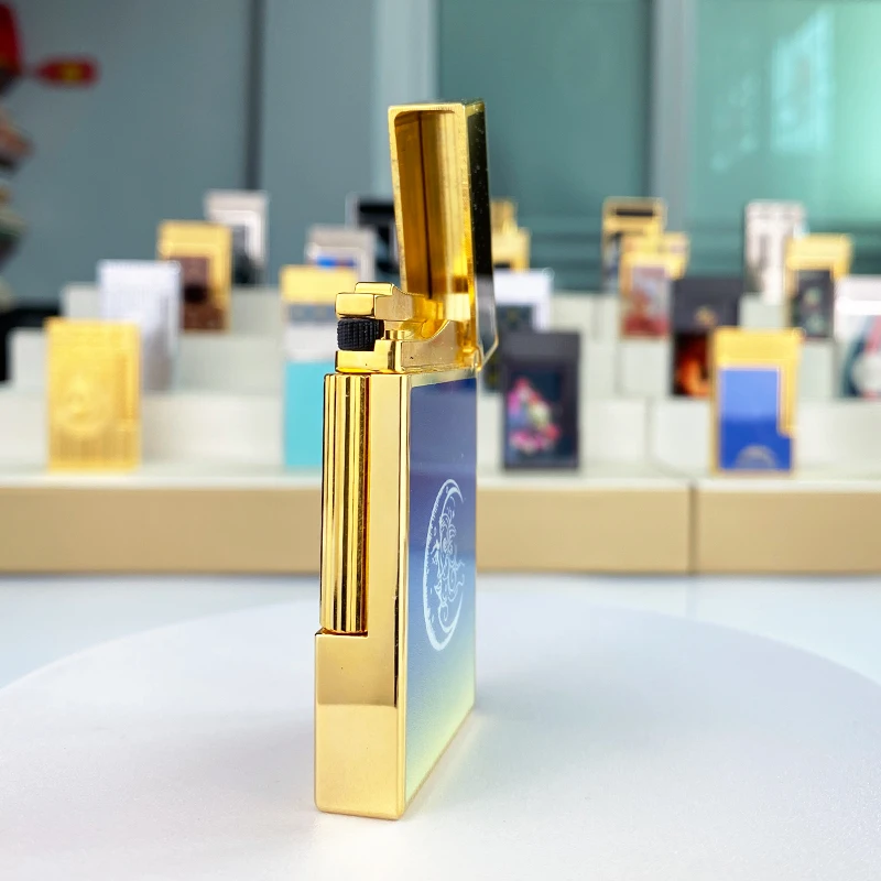 

Роскошная памятная бутановая зажигалка с одним и двойным пламенем, плоский тон, натуральная краска для курильщика L2, серия 19001