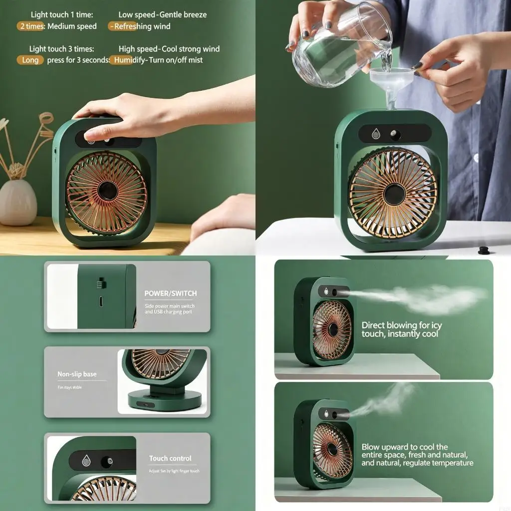 F92F Lightweight Rechargeable Cooling Unit With Moisturizing Feature And Easy Portability For Travel