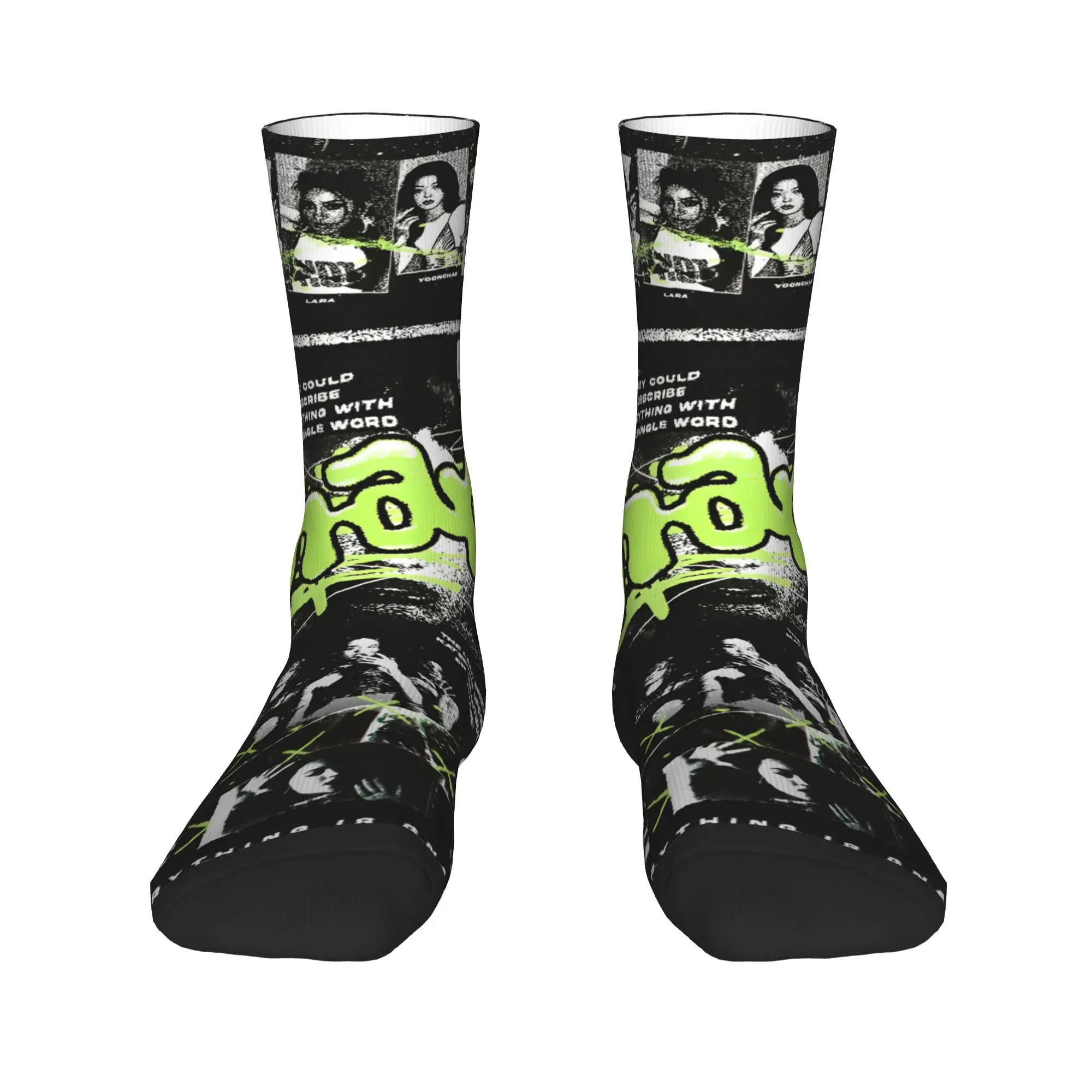 الكورية نمط KATSEYE Gnarly جوارب القوطية الجوارب الكبار الرجال عالية الجودة الجوارب الخريف سكيت الجرافيك عدم الانزلاق الجوارب هدية