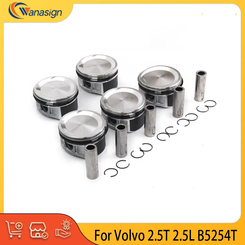 STD Oversize 0.5 Engine Parts Piston & Rings Set Fit 2.5 L T L5 GAS B5254T For Volvo S40 S60 S80 C30 C70 XC90 2.5T 2.5L 30731508