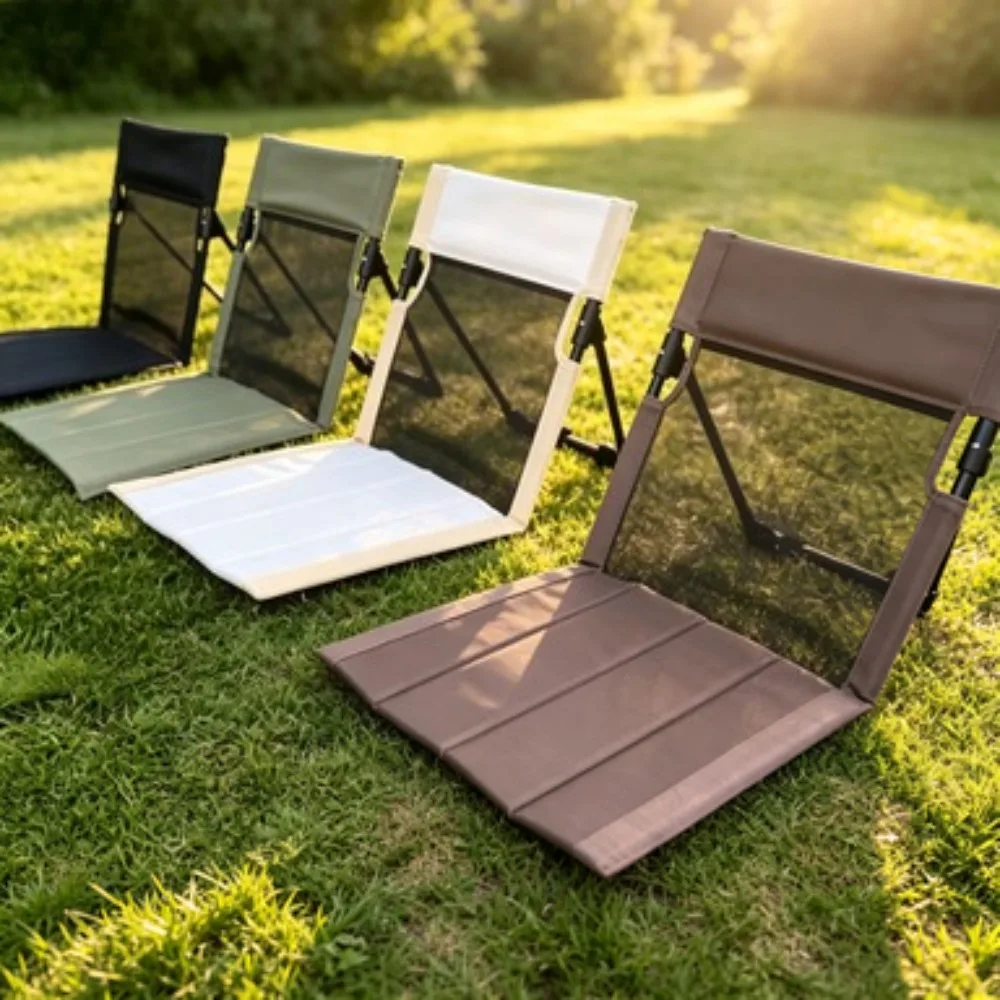 Breathable Oxford Mesh Folding Camping Chair Portable Stable Comfortable Single Lazy Chair for Picnic Fishing Beach Outdoor