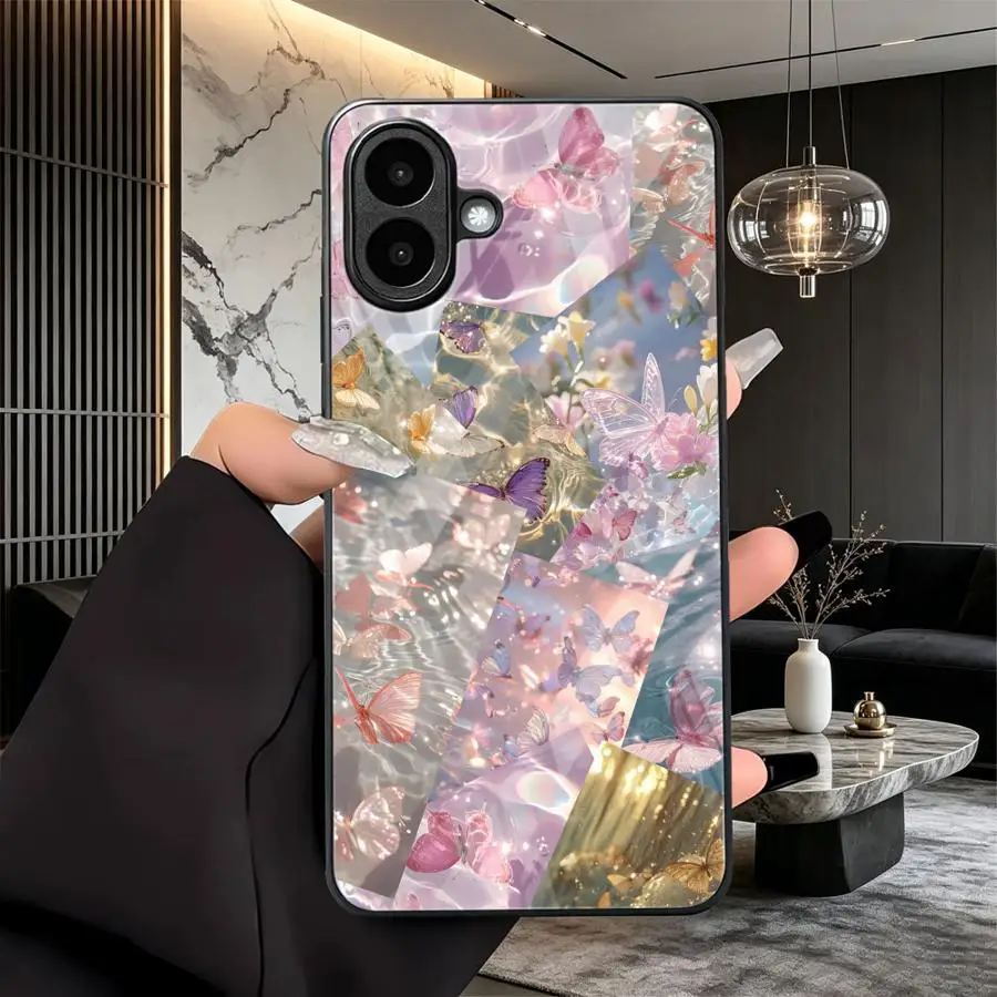 Pink Fantasy Print Phone Cover Glass Case for Samsung Galaxy A37 A27 A32 A14 A34 A13 A36 A06 A55 A07 A54 A24 A73 A26 A15 A25 A16