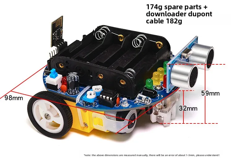 

MCU smart car kit Graphical programming robot tracking, ultrasonic obstacle avoidance Bluetooth control