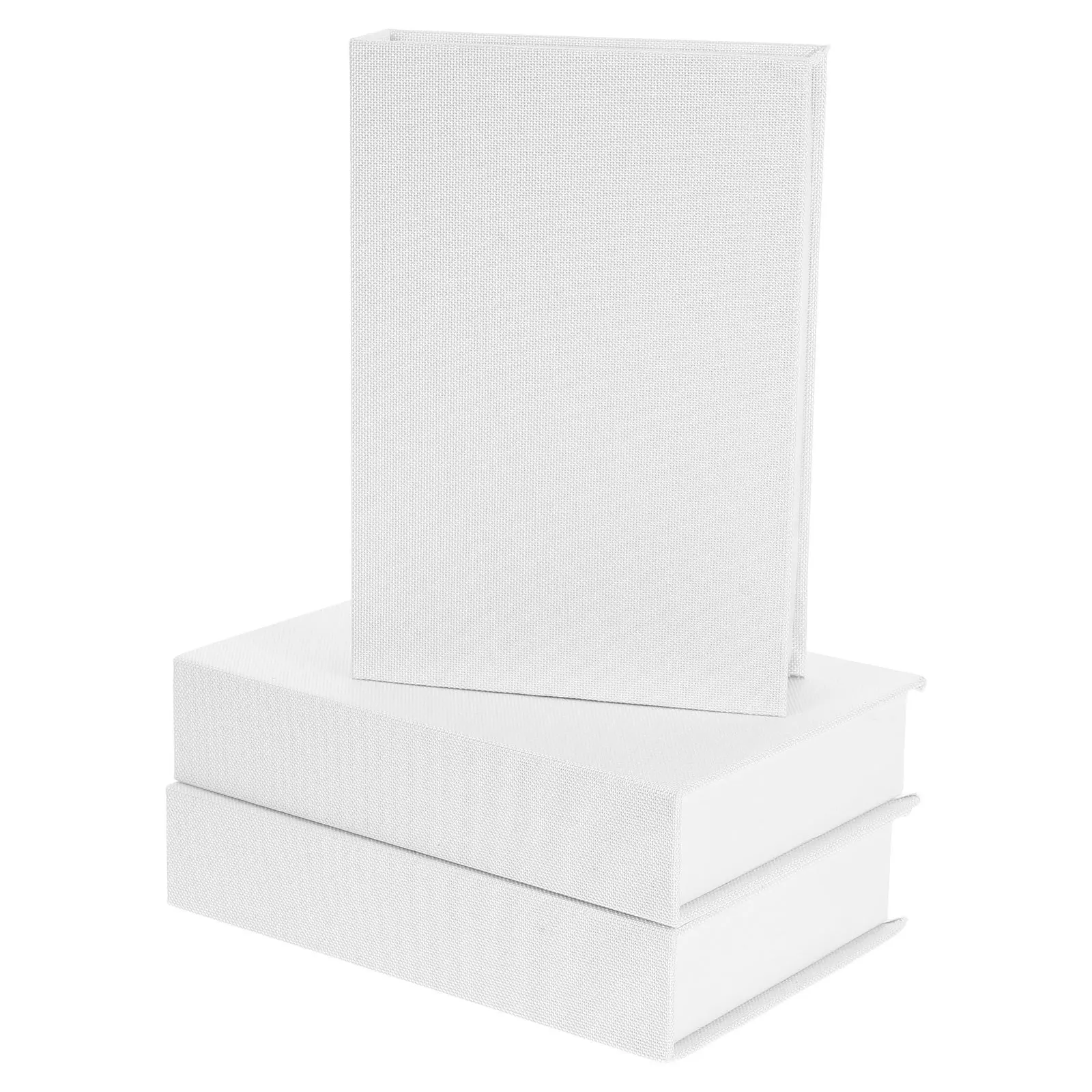 

3Pcs Decorative Faux Book Storage Boxes Linen Covered Vintage Style Hidden Storage Box for Bookshelf Coffee Table Office