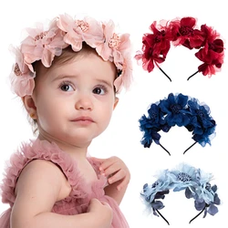 Lovely Flower Wreath Headband Baby Girls Headwraps Newborn Photography Props Gift Hair Bands Headwear Children Hair Accessories