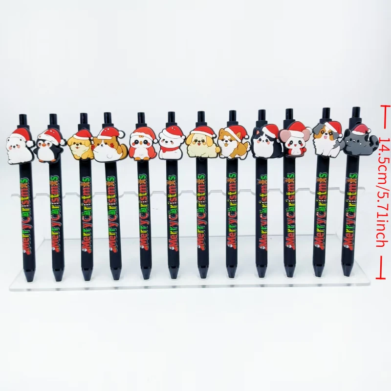 5 قطع/10 قطع قلم طباعة رقعة على شكل حيوان عيد الميلاد، قرطاسية هدايا العيد، قلم محايد قابل للتمدد #2