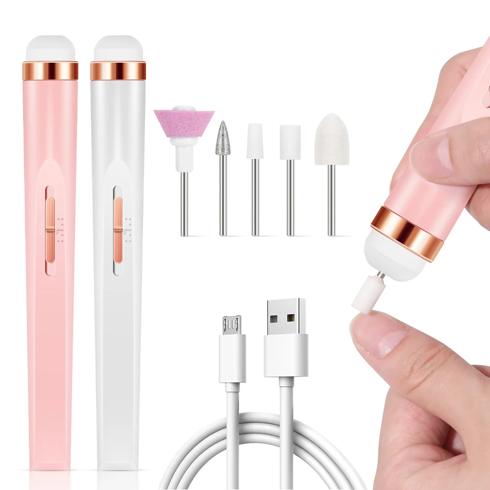 

YIKOOLIN ​Electric Nail Drill Portable Set Rechargeable Cordless Manicure Pedicure Kit with LED Light Adjustable Speed