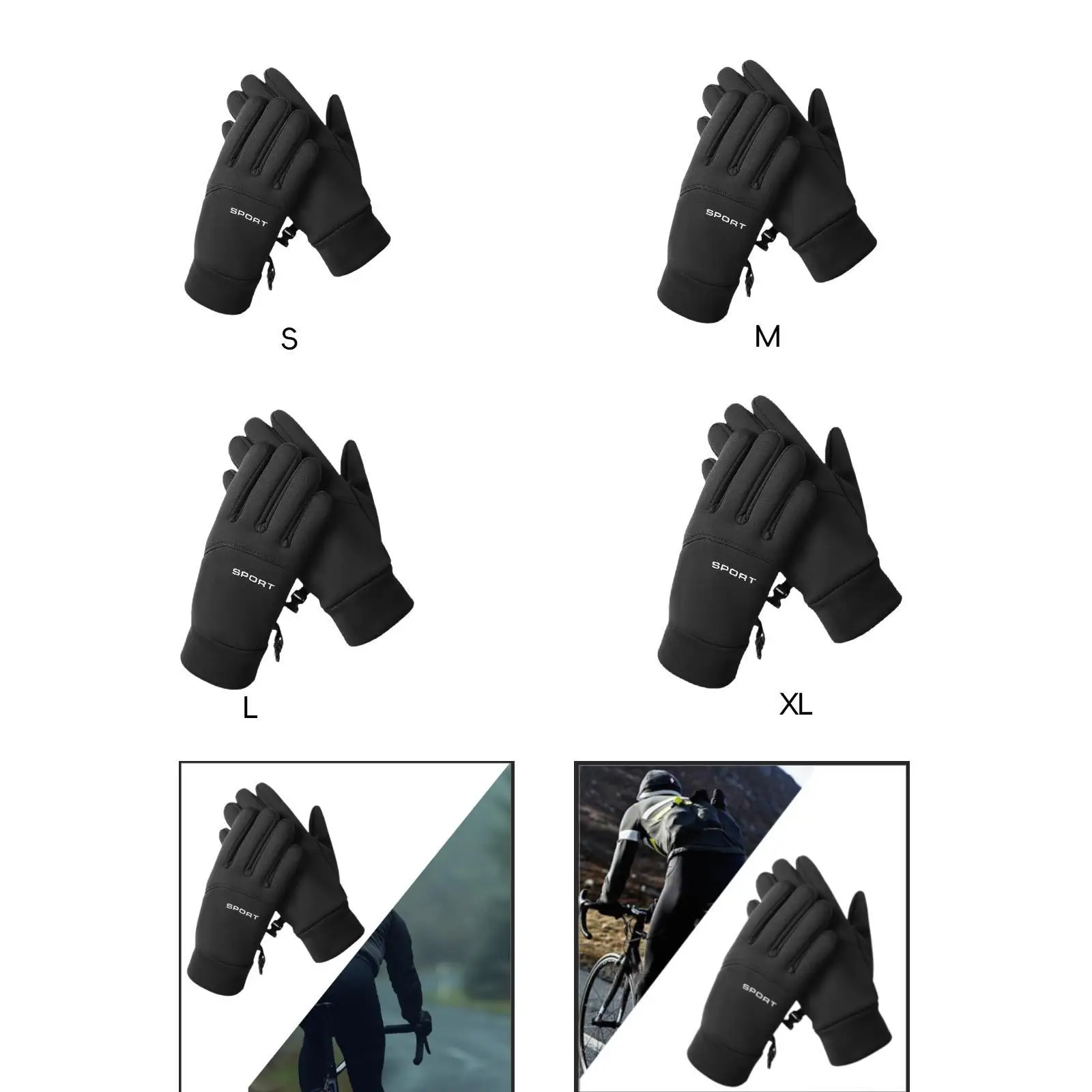 Riding Gloves Thermal Gloves Touch Screen Cycling Non Slip Portable Mittens Warm
