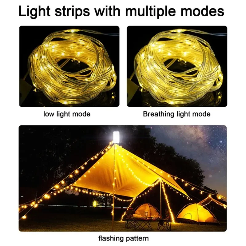 

YHOLI-Tent String Lights For Camping Portable LED Flashlight Hiking Light Tent Several Light Modes Outdoor Light Camping