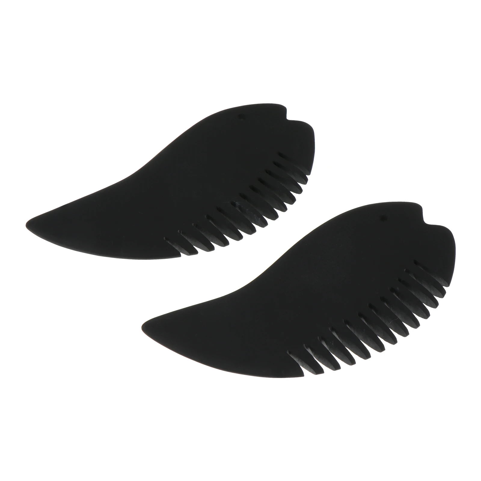 

2Pcs Black Fish-Shaped Massage Combs Lightweight Comfortable Grip Body Scraping Boards Hair Styling Comb Relax Muscle
